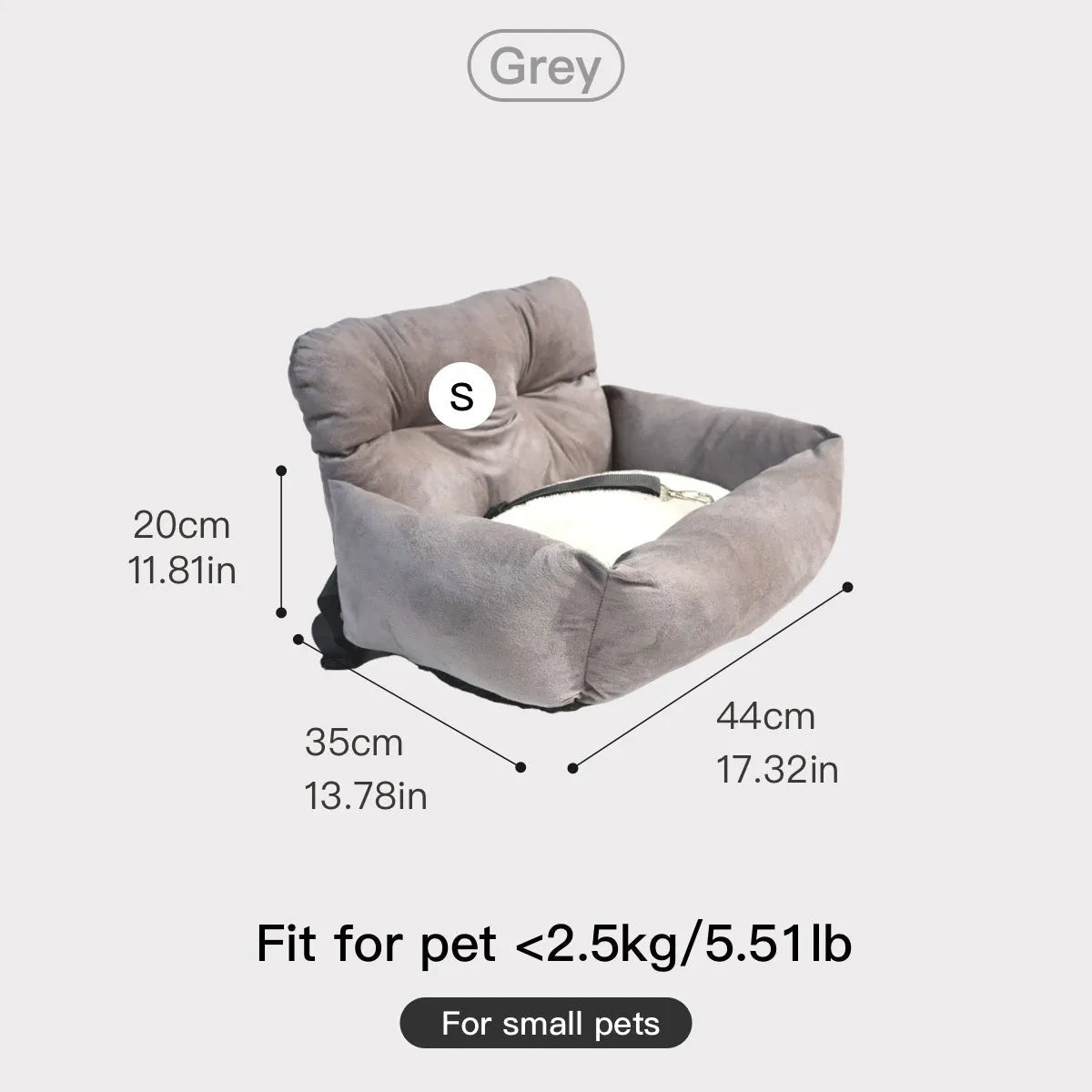 Small Pet Outdoor Travel Bag - CAFSPETHR - PET11A - GY - S