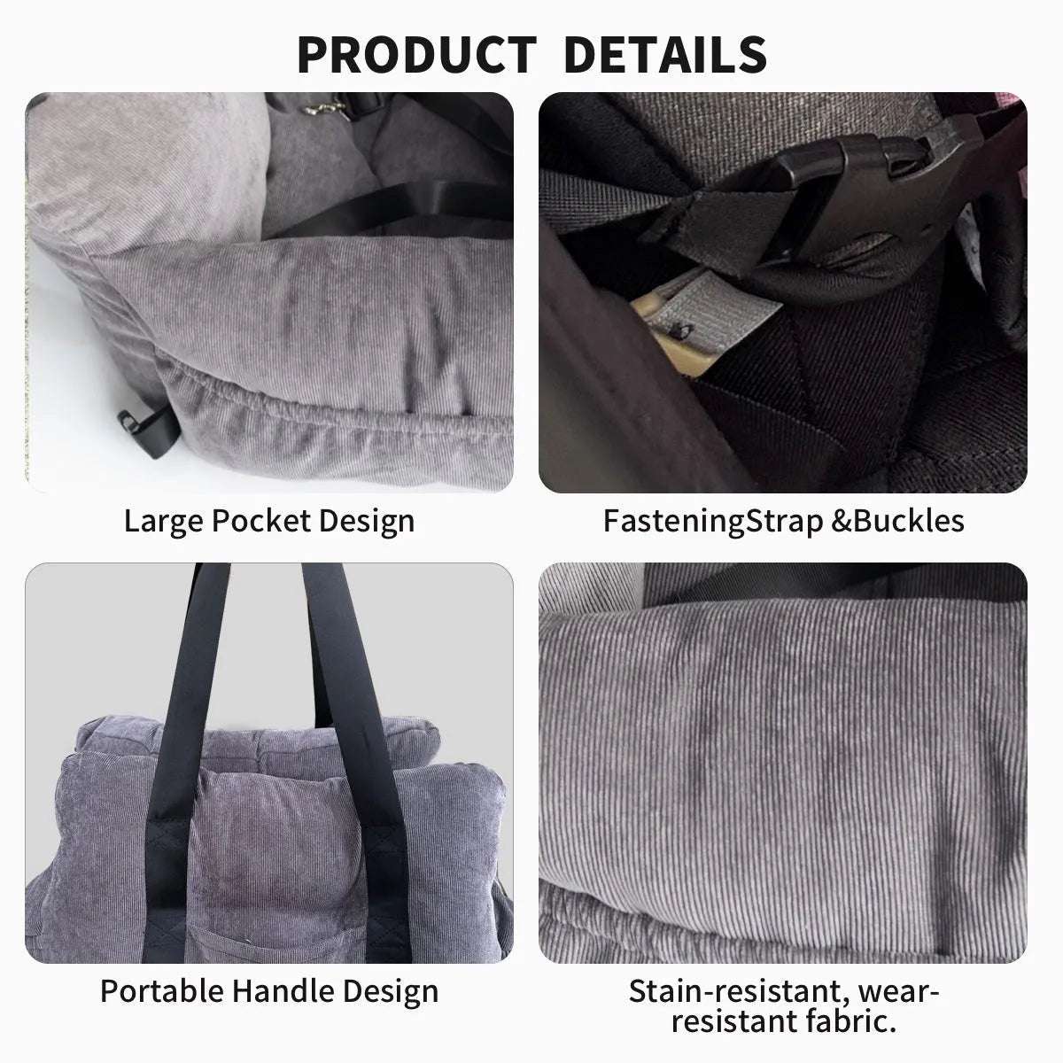 Corduroy Fabric Pet Carrier - CAFSPETHR - PET02A - LNGN