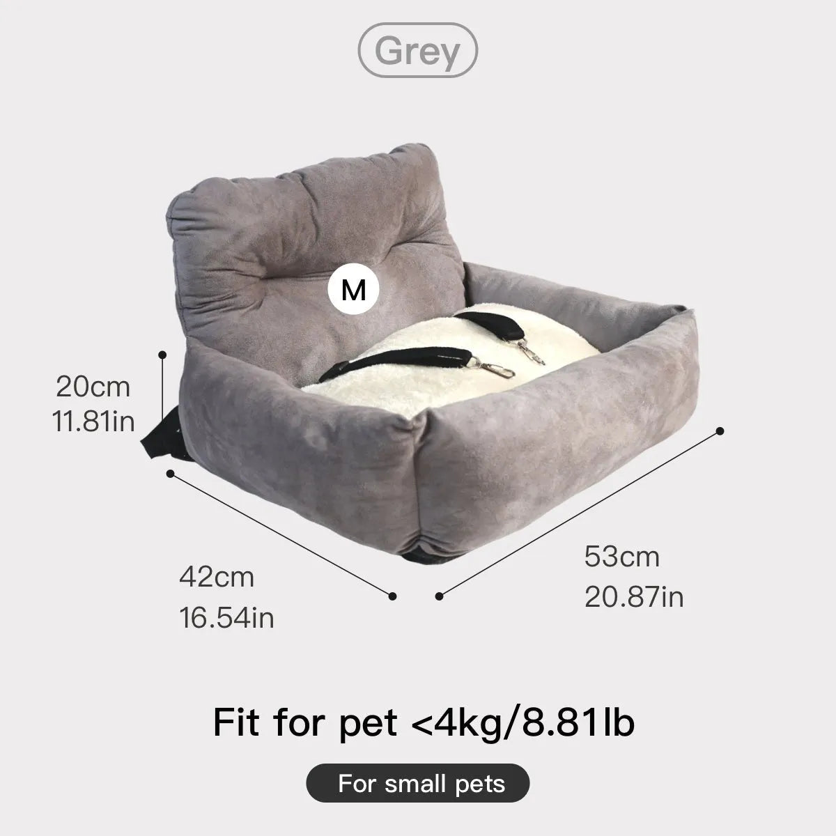 Small Pet Outdoor Travel Bag - CAFSPETHR - PET11A - GY - M